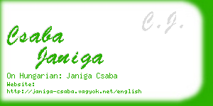 csaba janiga business card